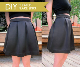 Pleated flare skirt pattern