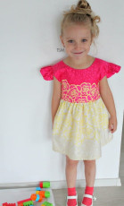 Little girls flutter sleeve dress tutorial