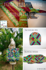 Folded Shopping Bag Made from Batik Fabric