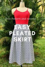 Easy pleated skirt pattern, FREE sew-along: Part 1