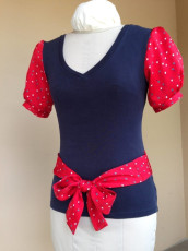 FREE Tutorial: Upcycled T-shirt with Puffy Sleeves and Sash