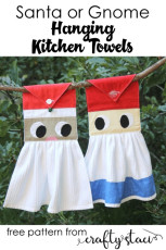 Santa or Gnome Hanging Kitchen Towels FREE Sewing Pattern