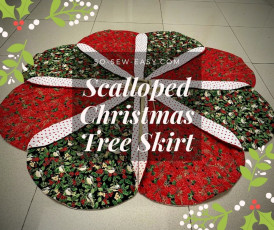 Scalloped Christmas Tree Skirt FREE Sewing Pattern & Tutorial