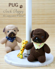 Sock Pug Puppy FREE Sewing Pattern and Tutorial