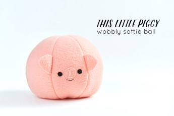 Softie Wobbly Piggy Toy FREE Sewing Pattern