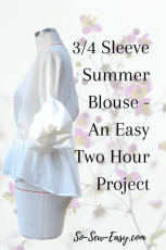 3/4 Sleeve Summer Blouse Free Sewing Pattern and Tutorial