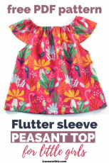 Flutter Sleeve Peasant Top for Little Girls