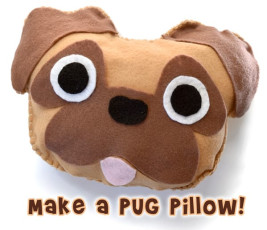 Pug Pillow FREE Sewing Pattern and Tutorial