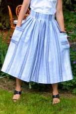 Gathered Midi Skirt with Patchwork Pockets FREE Sewing Tutorial