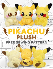 Pikachu Plush FREE Sewing Pattern and Tutorial