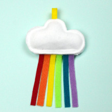 DIY Rainbow Cloud Cat Toy Free Sewing Pattern