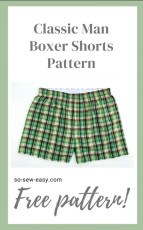 Classic Man Boxer Shorts FREE Sewing Pattern