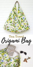 Tea Towel Origami Bag FREE Sewing Tutorial