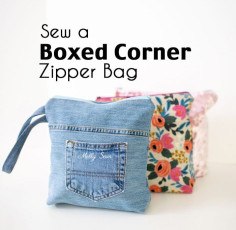 Boxed Corner Zipper Bag FREE Sewing Tutorial