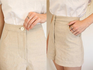 Linen Shorts from a FREE Trouser Pattern