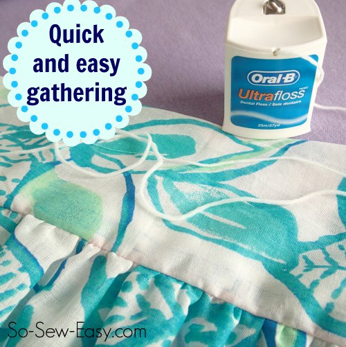Quick and easy gathering with dental floss tips