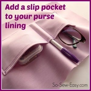 Sew the perfect slip pocket for your bag
