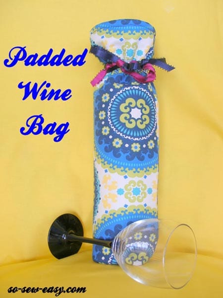 Padded wine bag pattern and tutorial