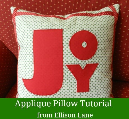 Joy Applique Christmas Pillow Tutorial