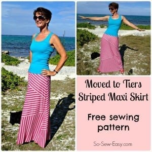 Striped maxi skirt pattern