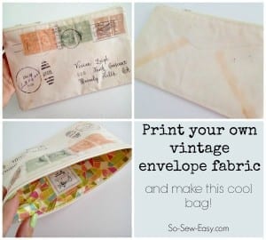 Vintage envelope zipper pouch