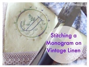 Vintage monogrammed linen sheets