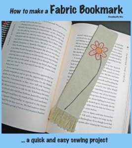 Flower fabric bookmark