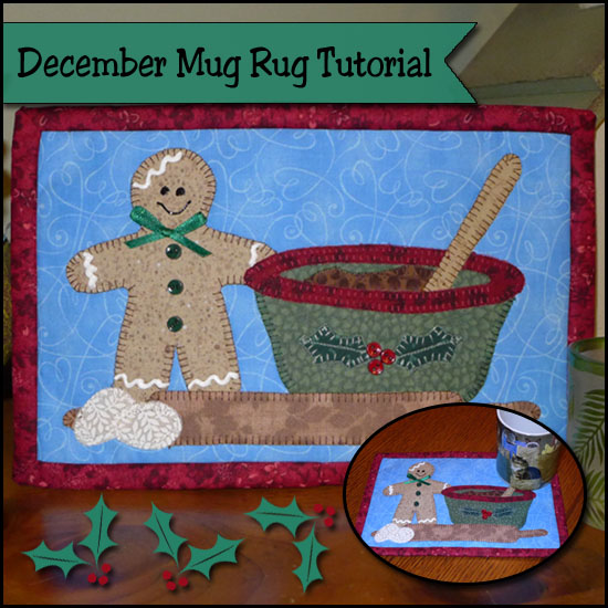 Christmas mug rug tutorial