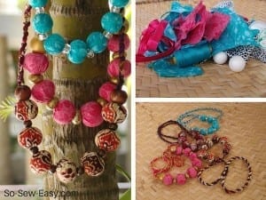 Beaded fabric covered necklace tutorial