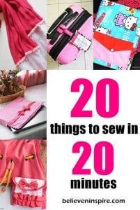 20 minutes sewing projects