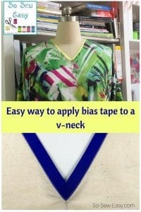 How to apply bias tape to a v neck