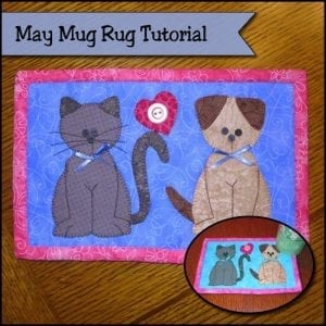 Puppies and kittens mug rug tutorial