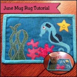Seahorse mug rug tutorial