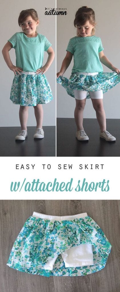 How to sew a skirt with attached shorts