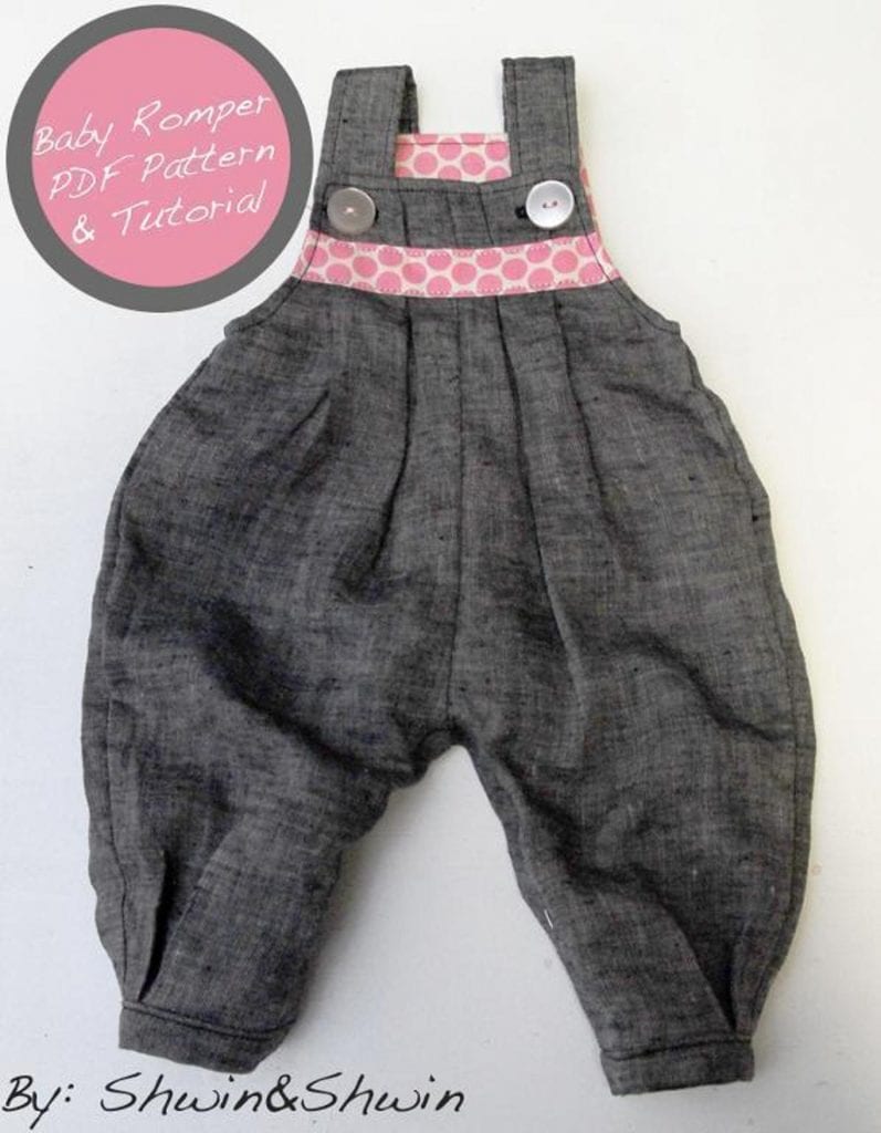 Pleated Baby Romper Free Pattern and Tutorial