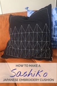 Sashiko Japanese Embroidery Cushion