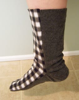Fleece Sock FREE Sewing Pattern and Tutorial