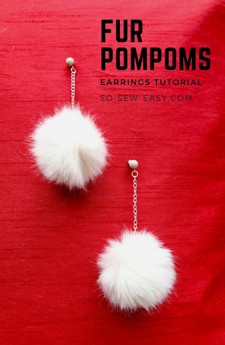 pompom earrings free tutorial