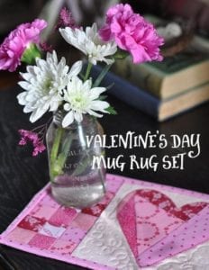 Valentine's day mug rug