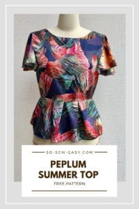 Peplum Top Free Sewing pattern