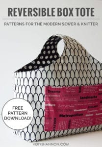 Reversible Box Tote Free Sewing Pattern