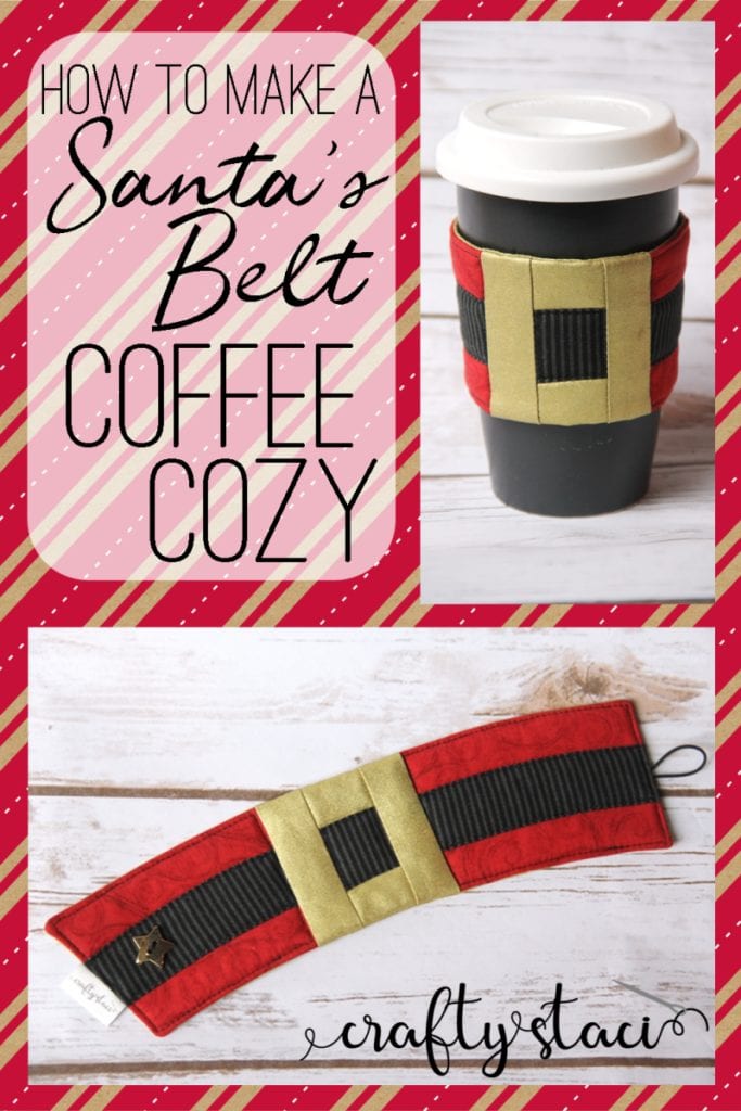 Santa's Belt Coffee Cozy FREE Sewing Pattern and Tutorial.