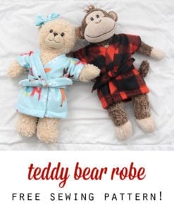 Teddy bear robe free sewing pattern