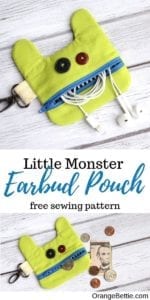 Monster Earbud Pouch FREE Sewing Pattern