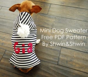 Mini Dog Sweater FREE Sewing Pattern