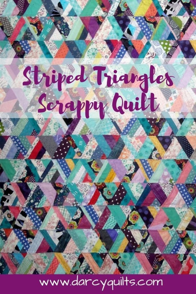 Striped Triangles Scrappy Quilt Tutorial
