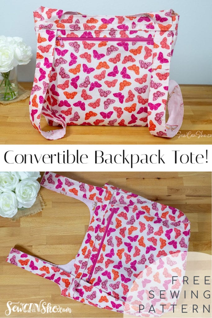 Convertible Backpack Tote FREE Sewing Tutorial