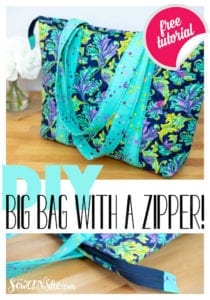 FREE Tutorial: Big Tote Bag with a Zipper | Sewing 4 Free