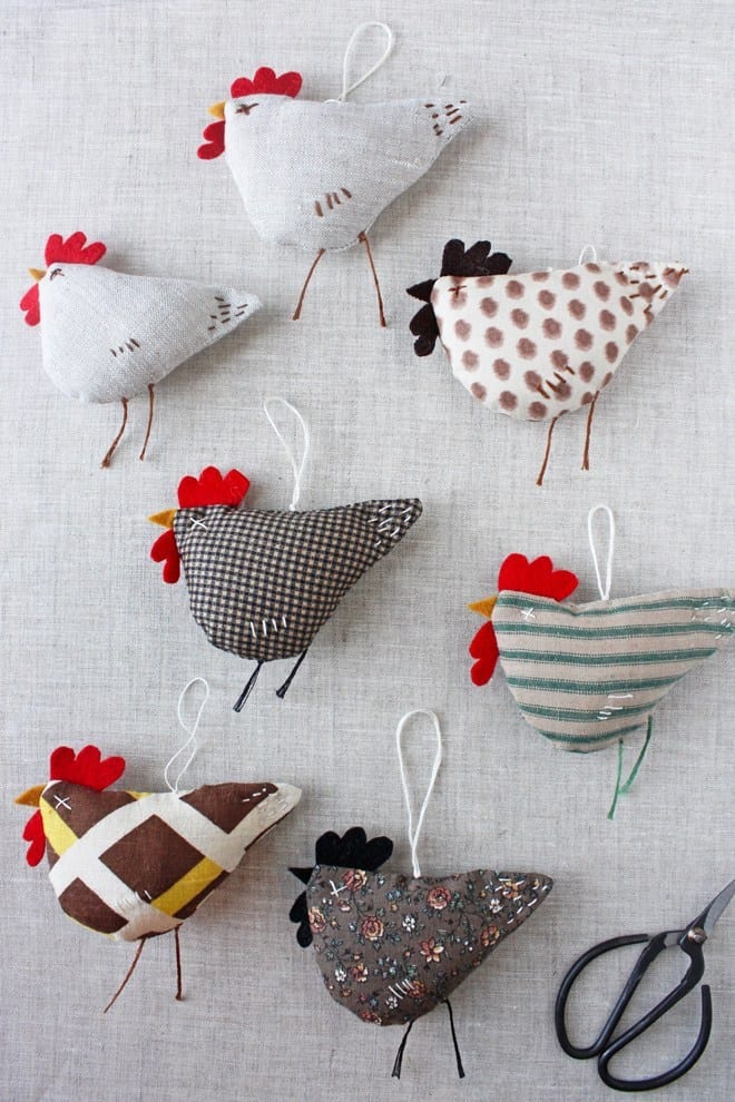 Chicken Ornament FREE Sewing Pattern