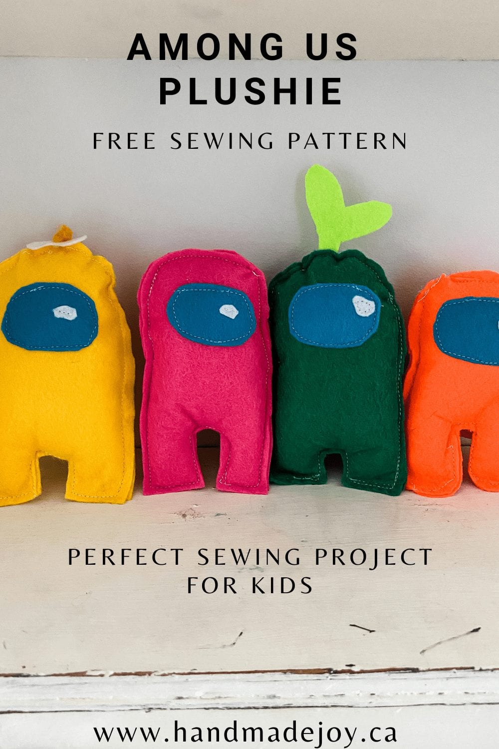 Among Us Plushie Free Sewing Pattern and Tutorial Sewing 4 Libre